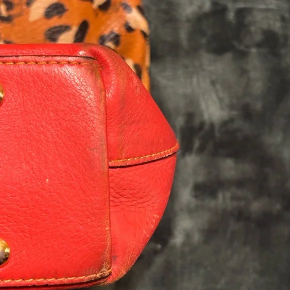 MCM Tan and Red Leopard Tote - Picture 12 of 12